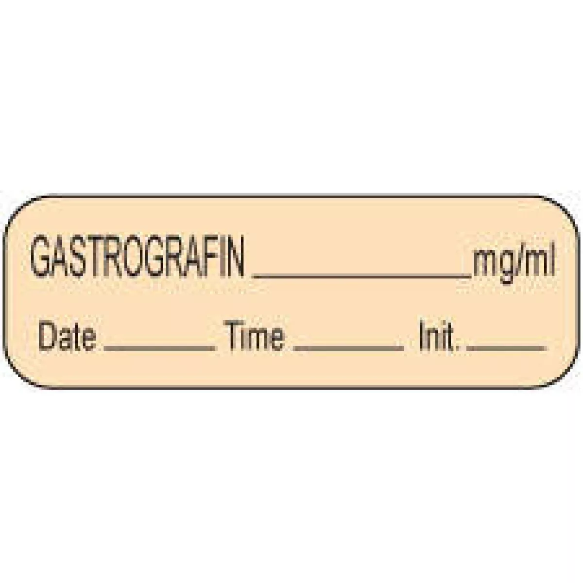 Anesthesia Label With Date, Time & Initial (Paper, Permanent) Gastrografin Mg/Ml 1 1/2" 1 1/2" X 1/2" Tan - 1000 Per Roll