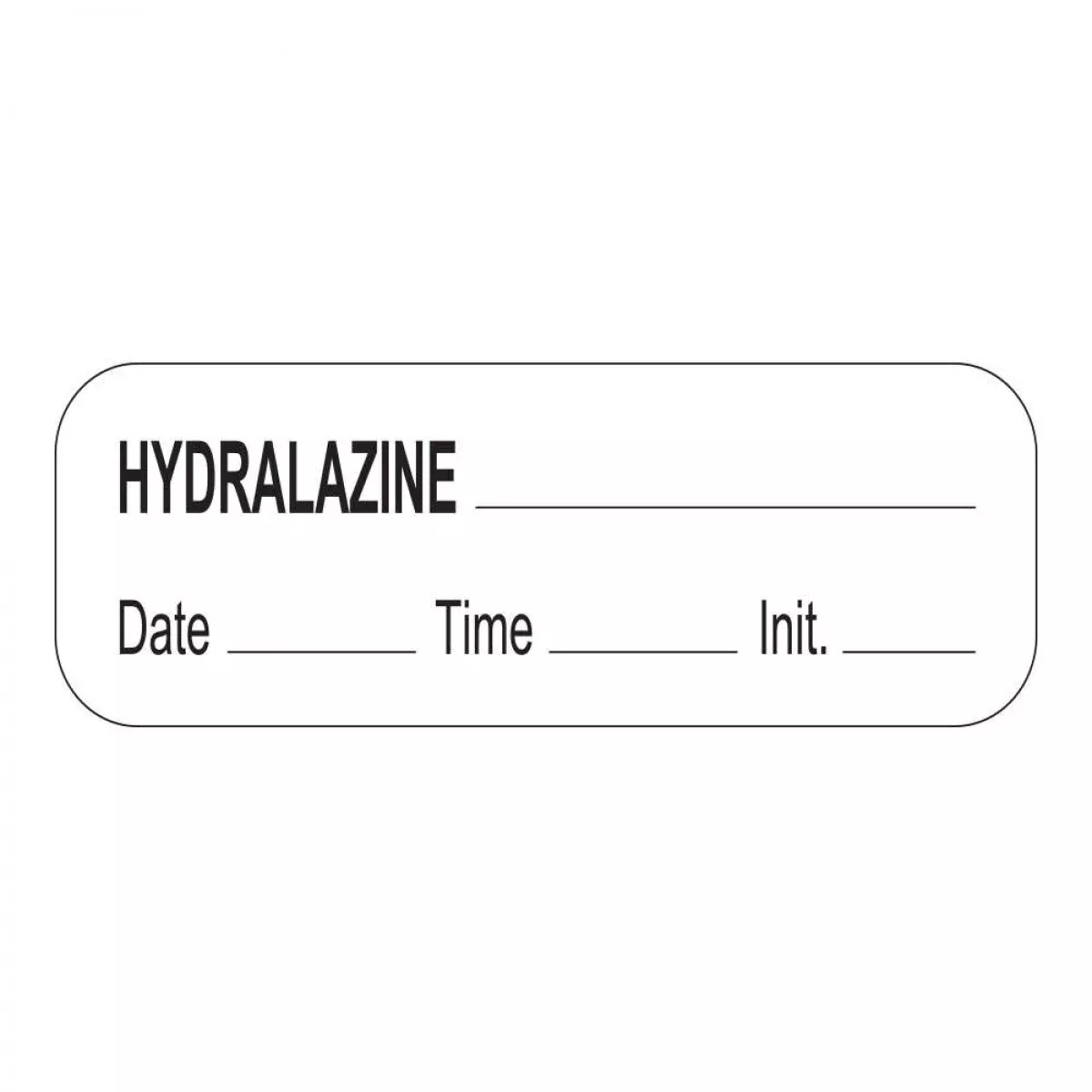 Anesthesia Label With Date, Time & Initial (Paper, Permanent) Hydralazine 1 1/2" X 1/2" White - 1000 Per Roll