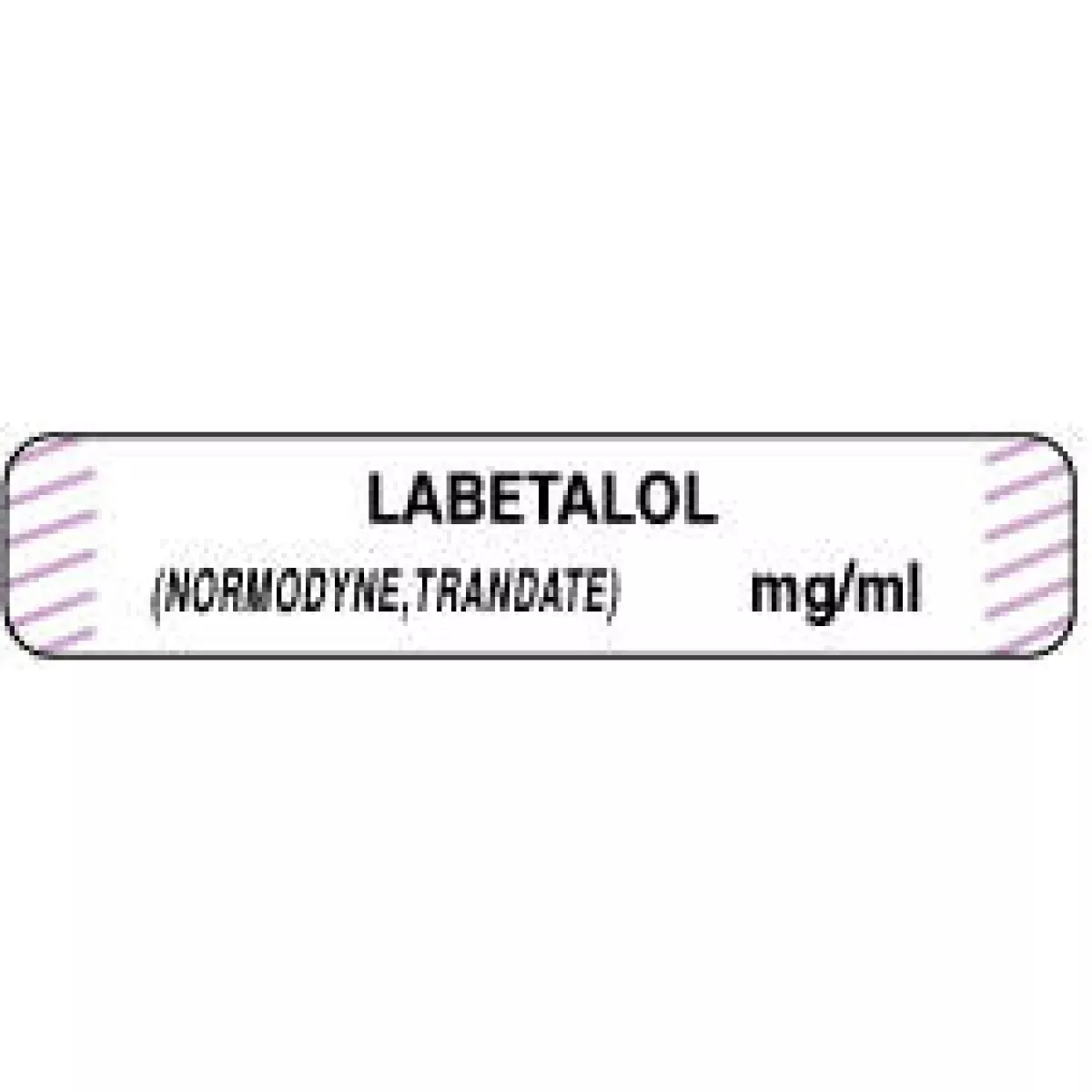 Anesthesia Label With Date, Time & Initial (Paper, Permanent) Labetalol (Normodyne, 1 1/2" X 1/3" White With Violet - 1000 Per Roll