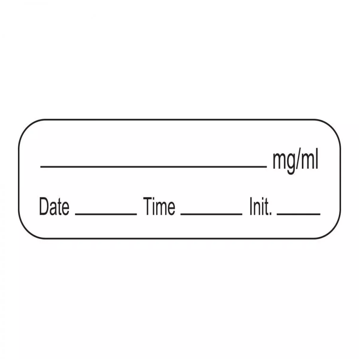 Anesthesia Label With Date, Time & Initial (Paper, Permanent) ___ Mg/Ml 1 1/2" X 1/2" White With Violet - 1000 Per Roll