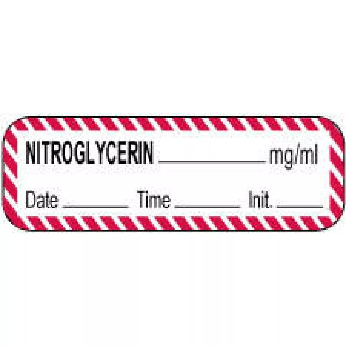 Anesthesia Label With Date, Time & Initial (Paper, Permanent) Nitroglycerin Mg/Ml 1 1/2" 1 1/2" X 1/2" White With Violet - 1000 Per Roll