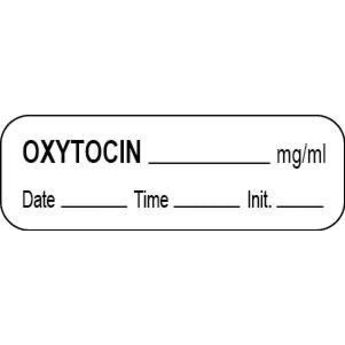 Anesthesia Label With Date, Time & Initial (Paper, Permanent) Oxytocin Mg/Ml 1 1/2" X 1/2" White - 1000 Per Roll