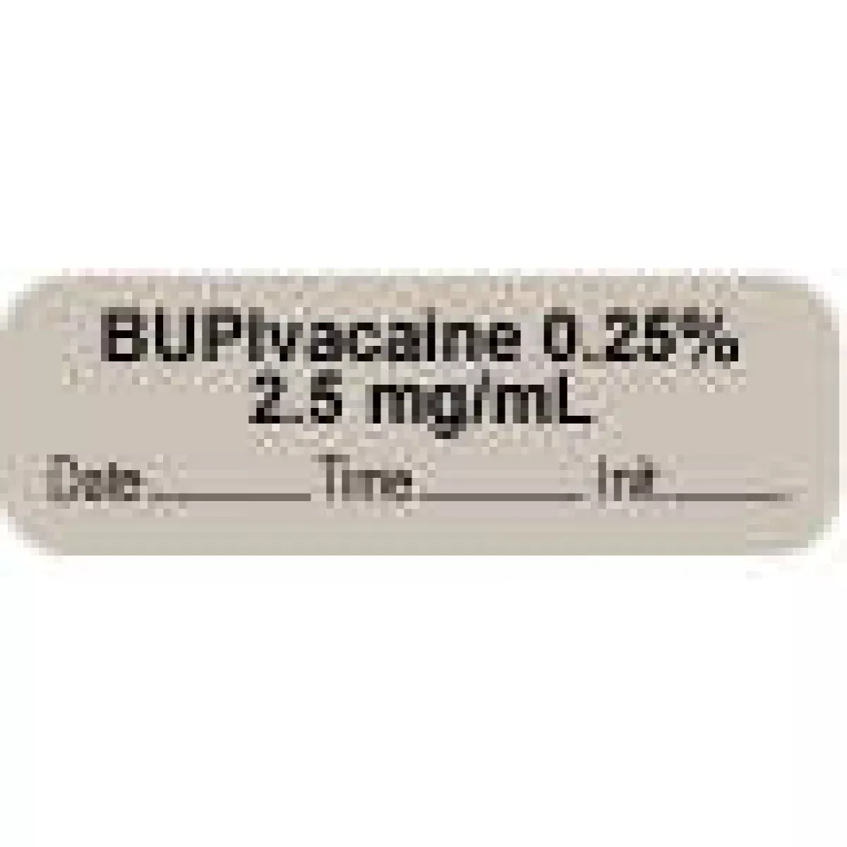 Anesthesia Label With Date, Time & Initial | Tall-Man Lettering (Paper, Permanent) "Bupivacaine 0.5% 5" 1 1/2" X 1/2" Gray - 1000 Per Roll