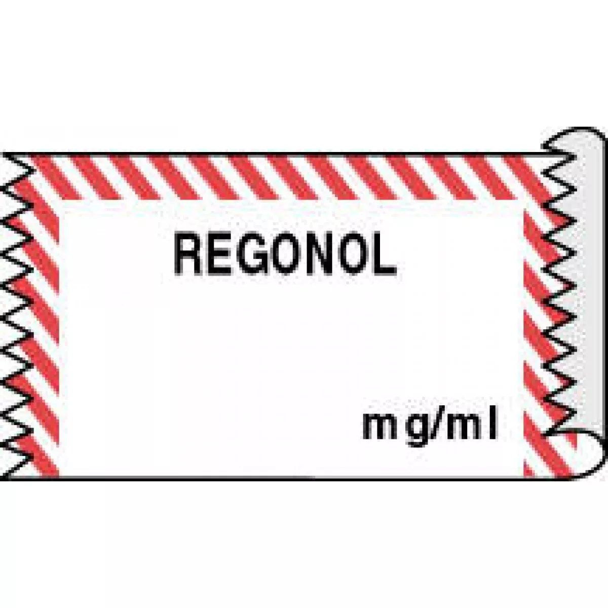 Anesthesia Tape (Removable) Regonol Mg/Ml 1/2" X 500" - 333 Imprints - White With Fluorescent Red - 500 Inches Per Roll