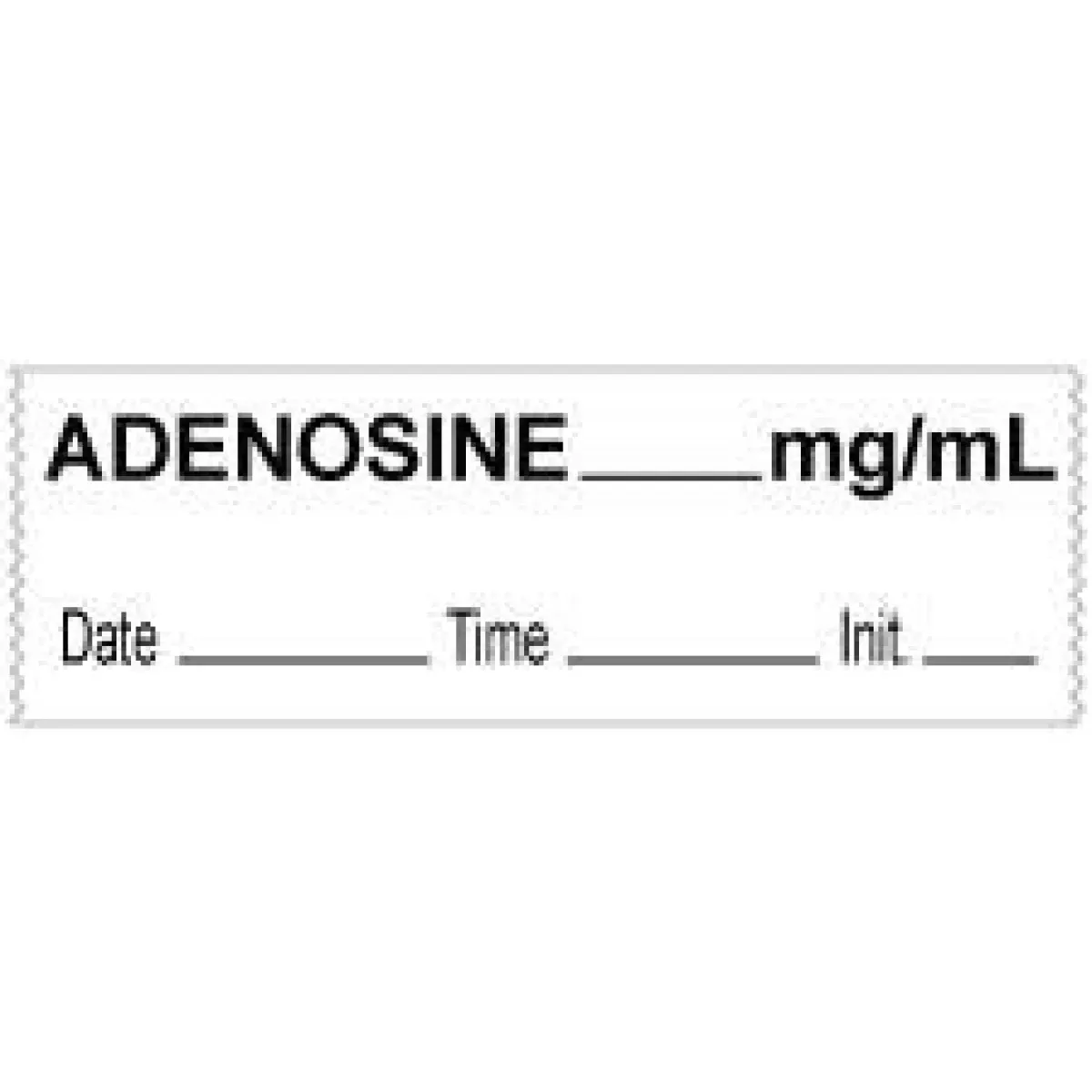 Anesthesia Tape With Date, Time & Initial (Removable) Adenosine Mg/Ml 1/2" X 500" - 333 Imprints - White - 500 Inches Per Roll