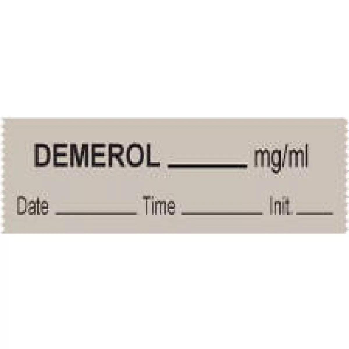 Anesthesia Tape With Date, Time & Initial (Removable) Demerol Mg/Ml 1/2" X 500" - 333 Imprints - Gray - 500 Inches Per Roll