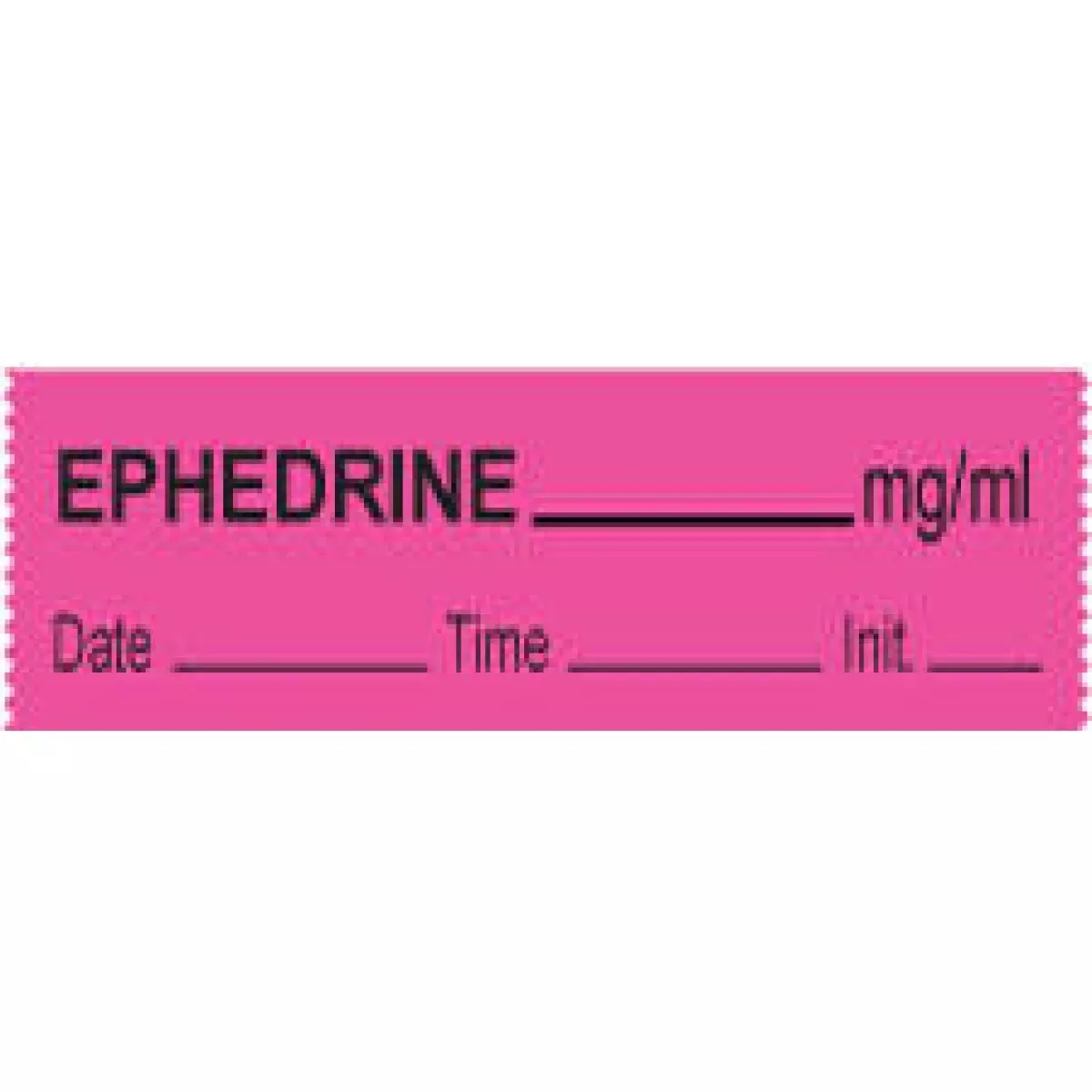 Anesthesia Tape With Date, Time & Initial (Removable) Epedrine Mg/Ml 1/2" X 500" - 333 Imprints - Fluorescent Pink - 500 Inches Per Roll