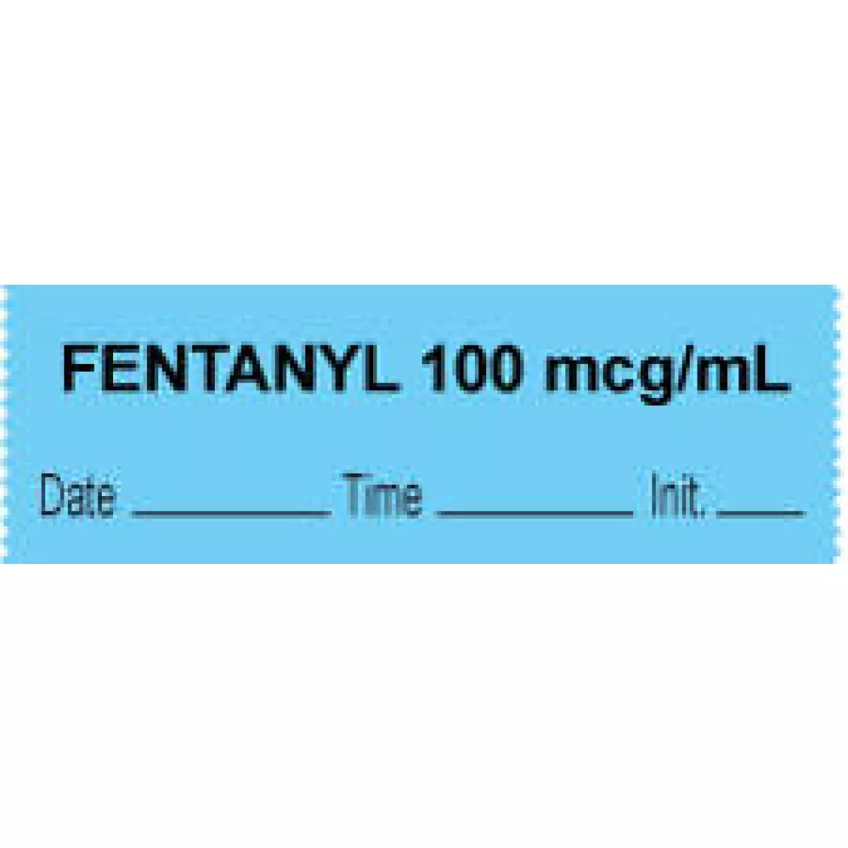 Anesthesia Tape With Date, Time & Initial (Removable) "Fentanyl 100 Mcg/Ml" 1/2" X 500" Blue - 333 Imprints - 500 Inches Per Roll