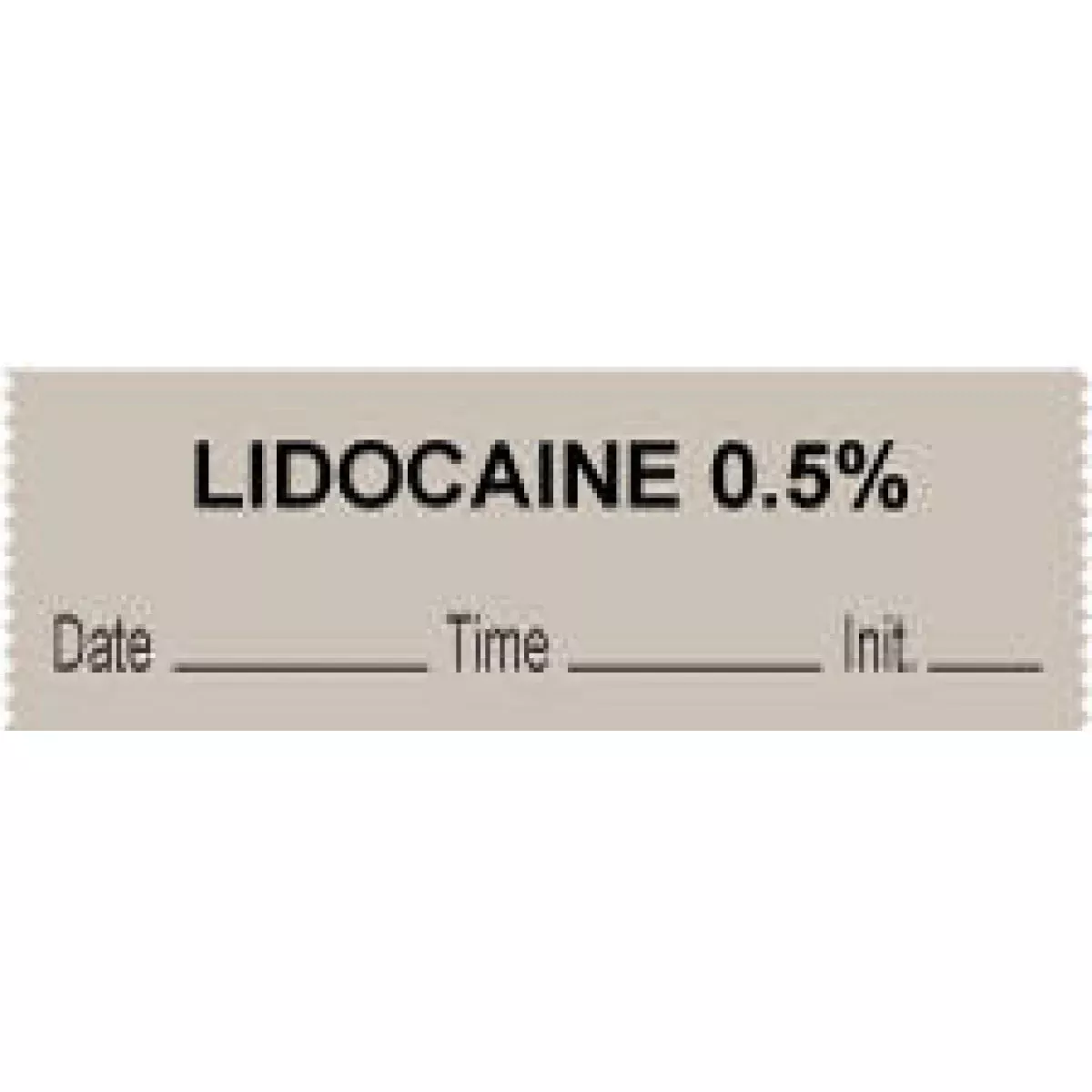 Anesthesia Tape With Date, Time & Initial (Removable) "Lidocaine 0.5%" 1/2" X 500" Gray - 333 Imprints - 500 Inches Per Roll