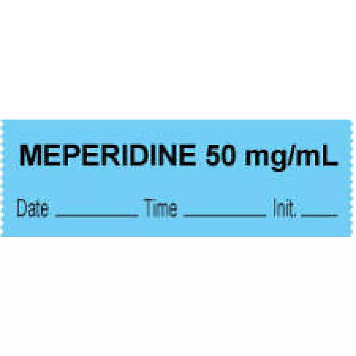 Anesthesia Tape With Date, Time & Initial (Removable) "Meperidine 50 Mg/Ml" 1/2" X 500" Blue - 333 Imprints - 500 Inches Per Roll