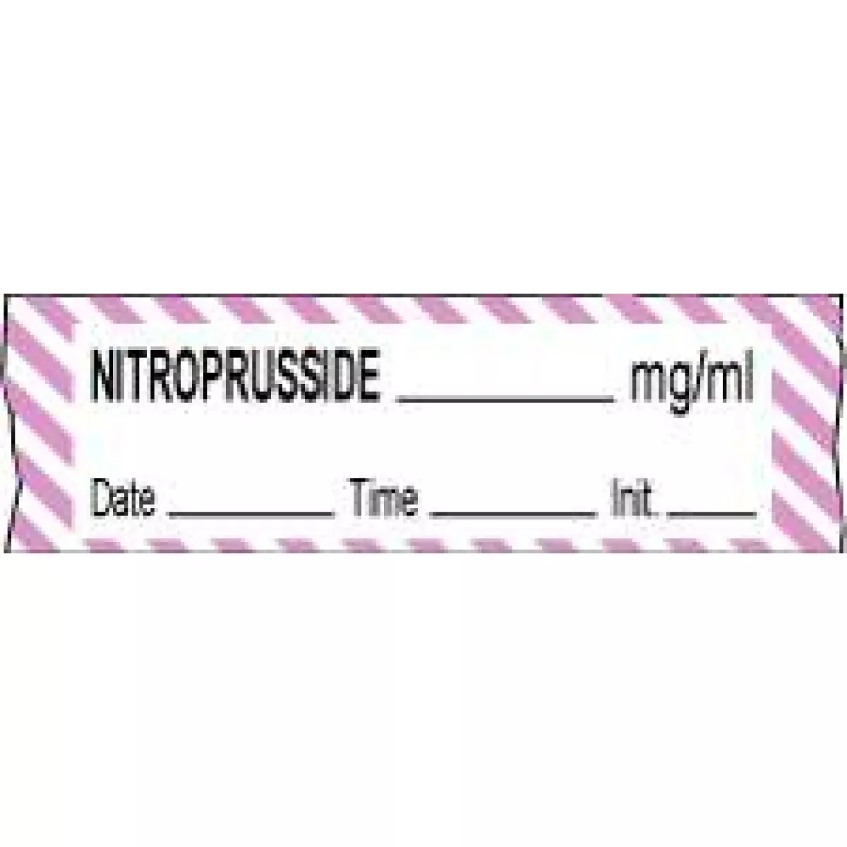 Anesthesia Tape With Date, Time & Initial (Removable) Nitroprusside Mg/Ml 1/2" X 500" - 333 Imprints - Fluorescent Red - 500 Inches Per Roll