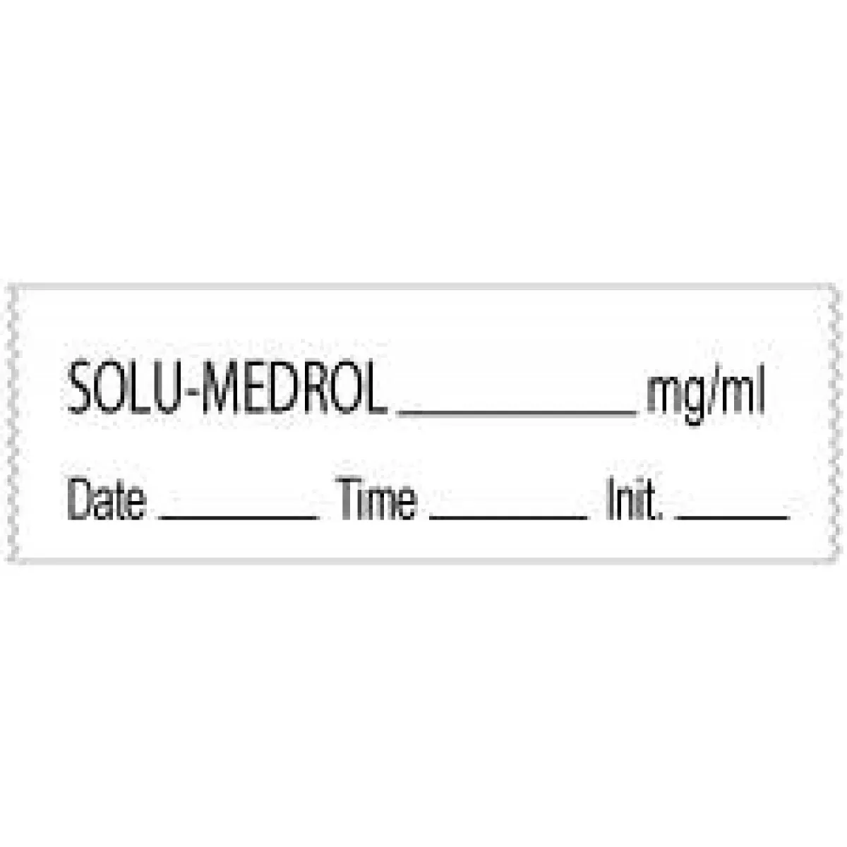 Anesthesia Tape With Date, Time & Initial (Removable) Solu-Medrol Mg/Ml 1/2" X 500" - 333 Imprints - White - 500 Inches Per Roll