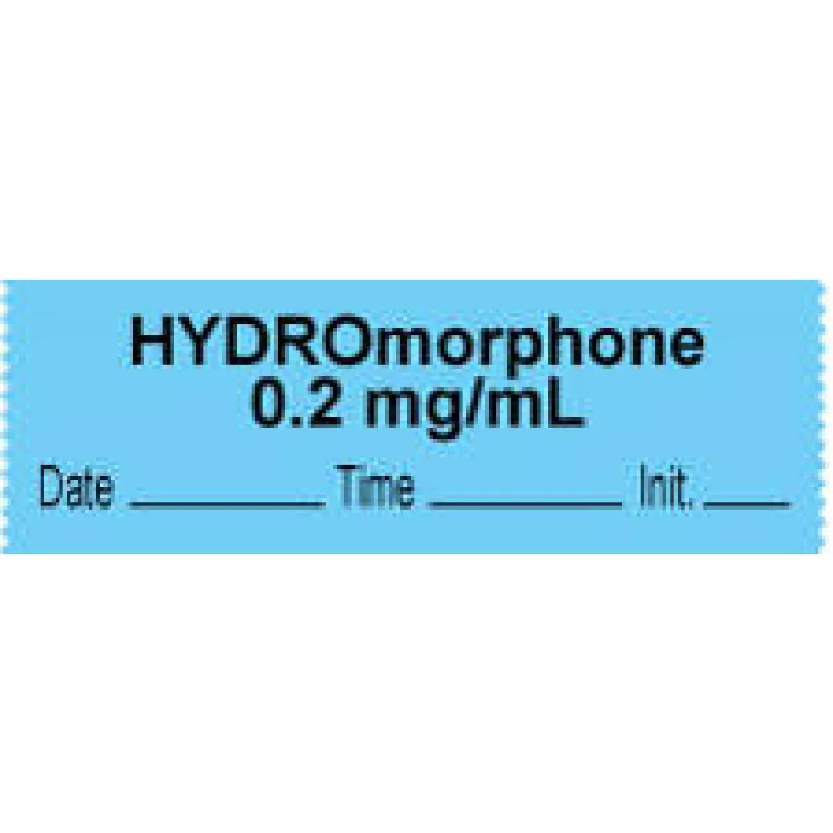 Anesthesia Tape With Date, Time & Initial | Tall-Man Lettering (Removable) "Hydromorphone 2 Mg/Ml" 1/2" X 500" Blue - 333 Imprints - 500 Inches Per Roll