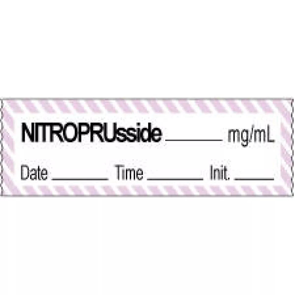 Anesthesia Tape With Date, Time & Initial | Tall-Man Lettering (Removable) Nitroprusside Mg/Ml 1/2" X 500" - 333 Imprints - White With Violet - 500 Inches Per Roll