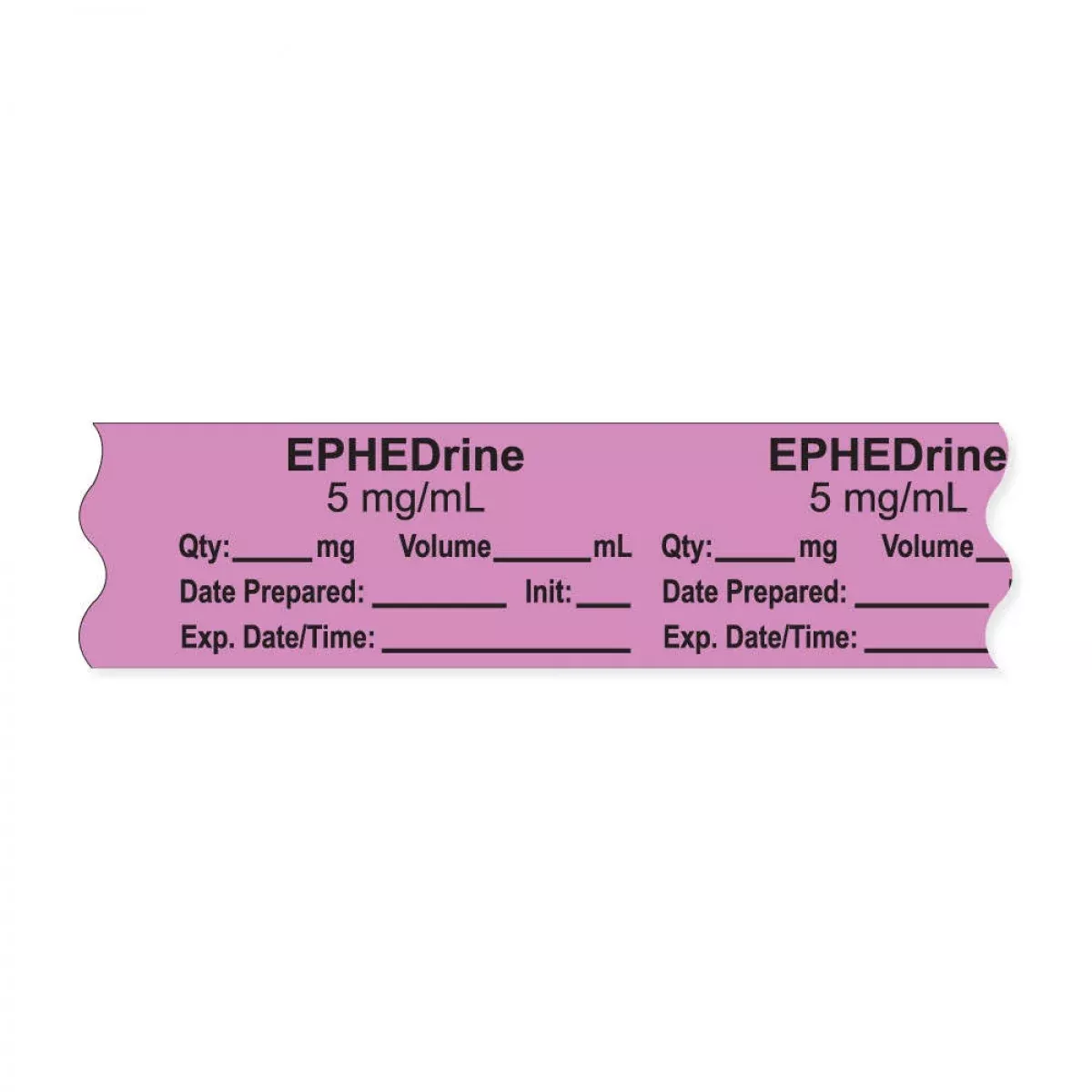 Anesthesia Tape, With Expiration Date, Time & Initial (Removable), "Ephedrine 5 Mg/Ml" 3/4" X 500", Violet - 333 Imprints - 500 Inches Per Roll