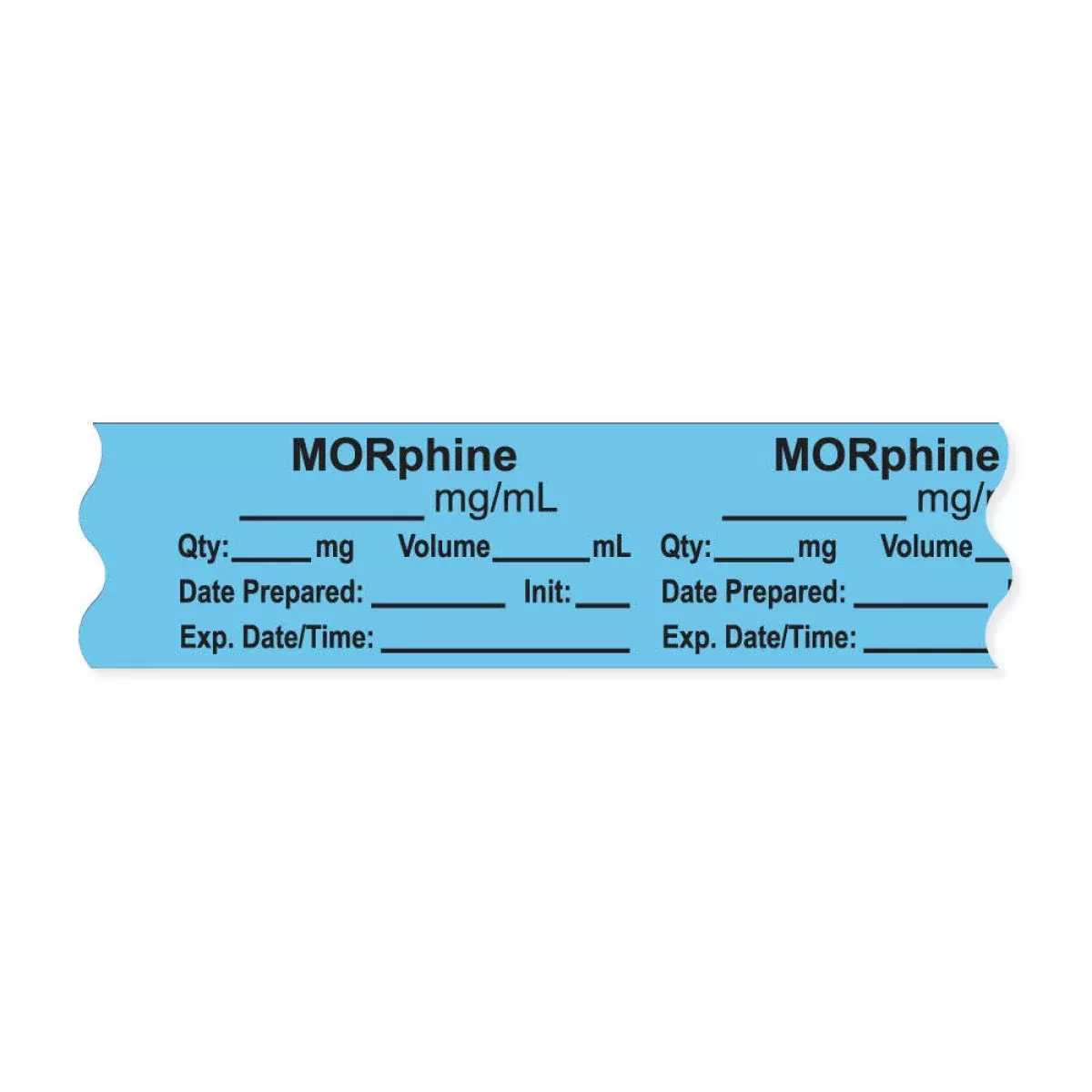 Anesthesia Tape, With Expiration Date, Time & Initial (Removable), "Morphine Mg/Ml" 3/4" X 500" Blue - 333 Imprints - 500 Inches Per Roll