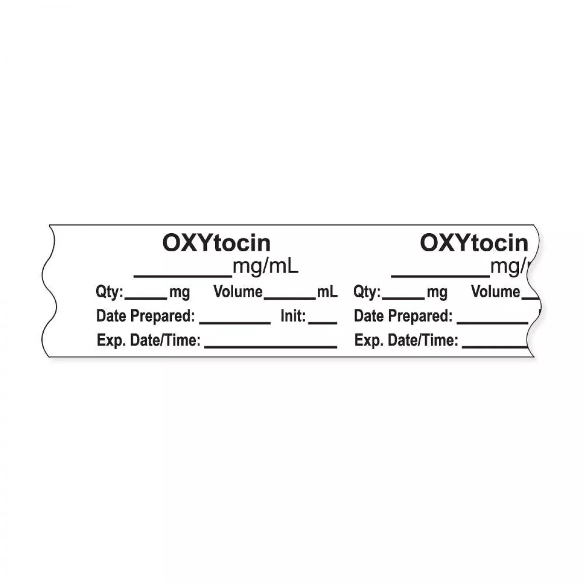 Anesthesia Tape, With Expiration Date, Time & Initial (Removable), "Oxytocin Mg/Ml" 3/4" X 500"White - 333 Imprints - 500 Inches Per Roll