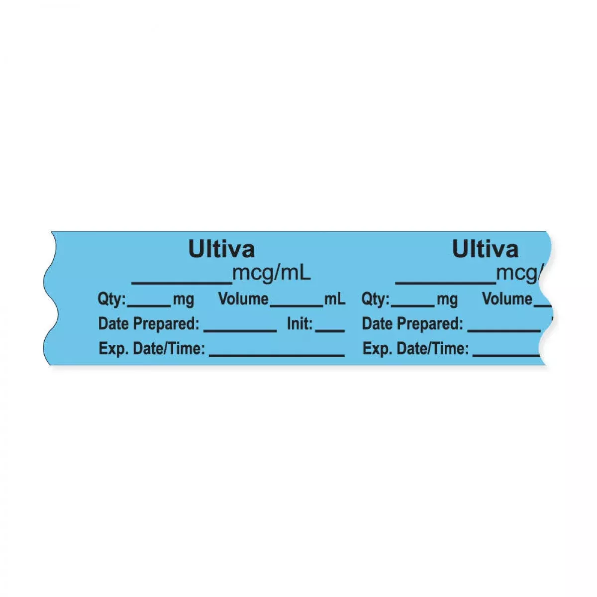 Anesthesia Tape, With Expiration Date, Time & Initial (Removable), "Ultiva Mcg/Ml" 3/4" X 500" Blue - 333 Imprints - 500 Inches Per Roll