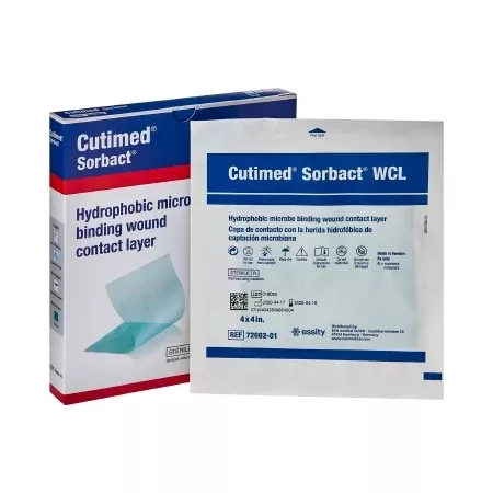 Antimicrobial Wound Contact Layer Dressing Cutimed Sorbact WCL 4 X 4 Inch 10 Count Sterile