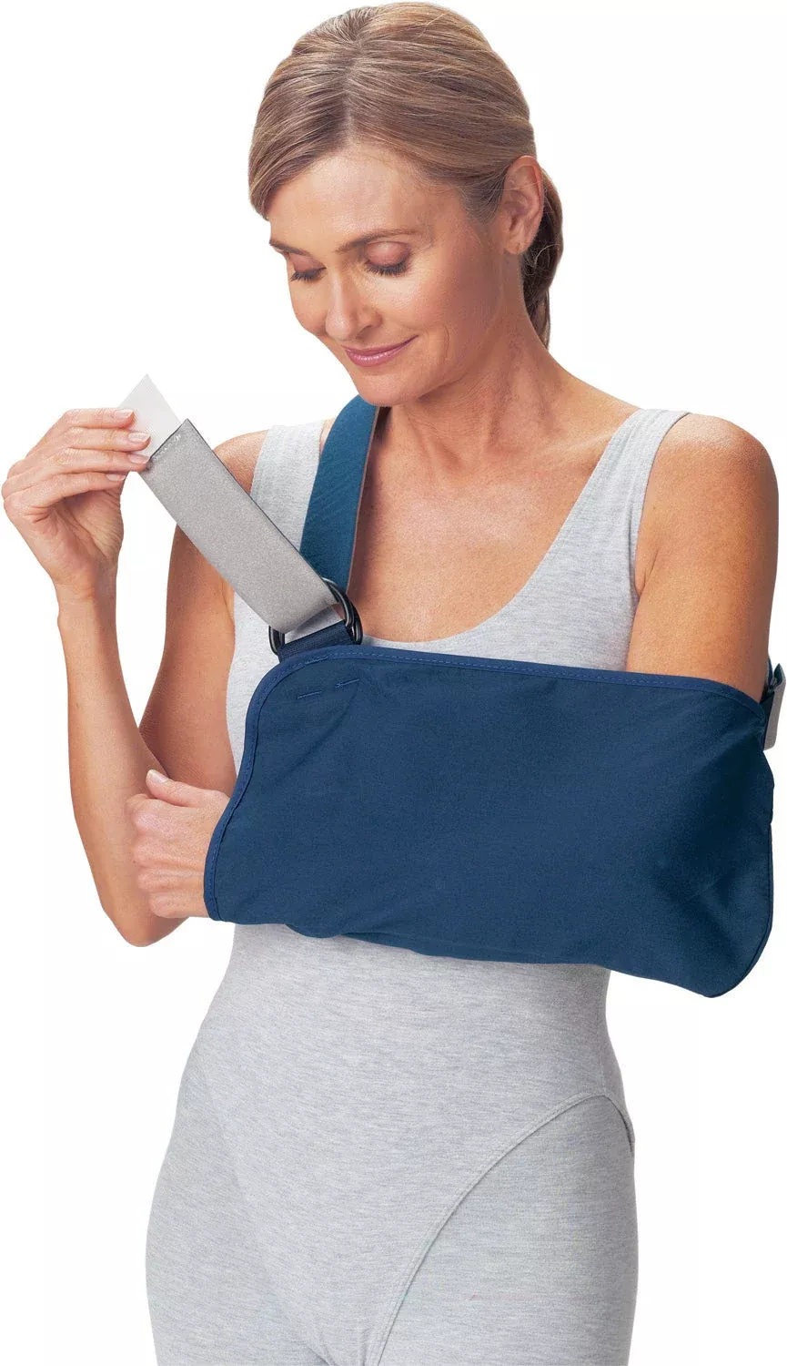Arm Sling with Padded Strap Procare Blue Vogue D-Ring / Hook and Loop Strap Closure Medium #79-84155