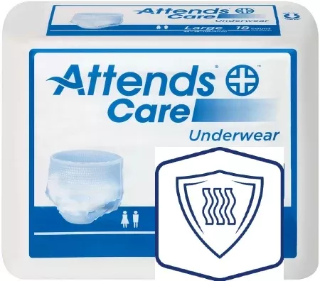 Attends Care Unisex Disposable Absorbent Underwear, Pull On Brief, Moderate Absorbency