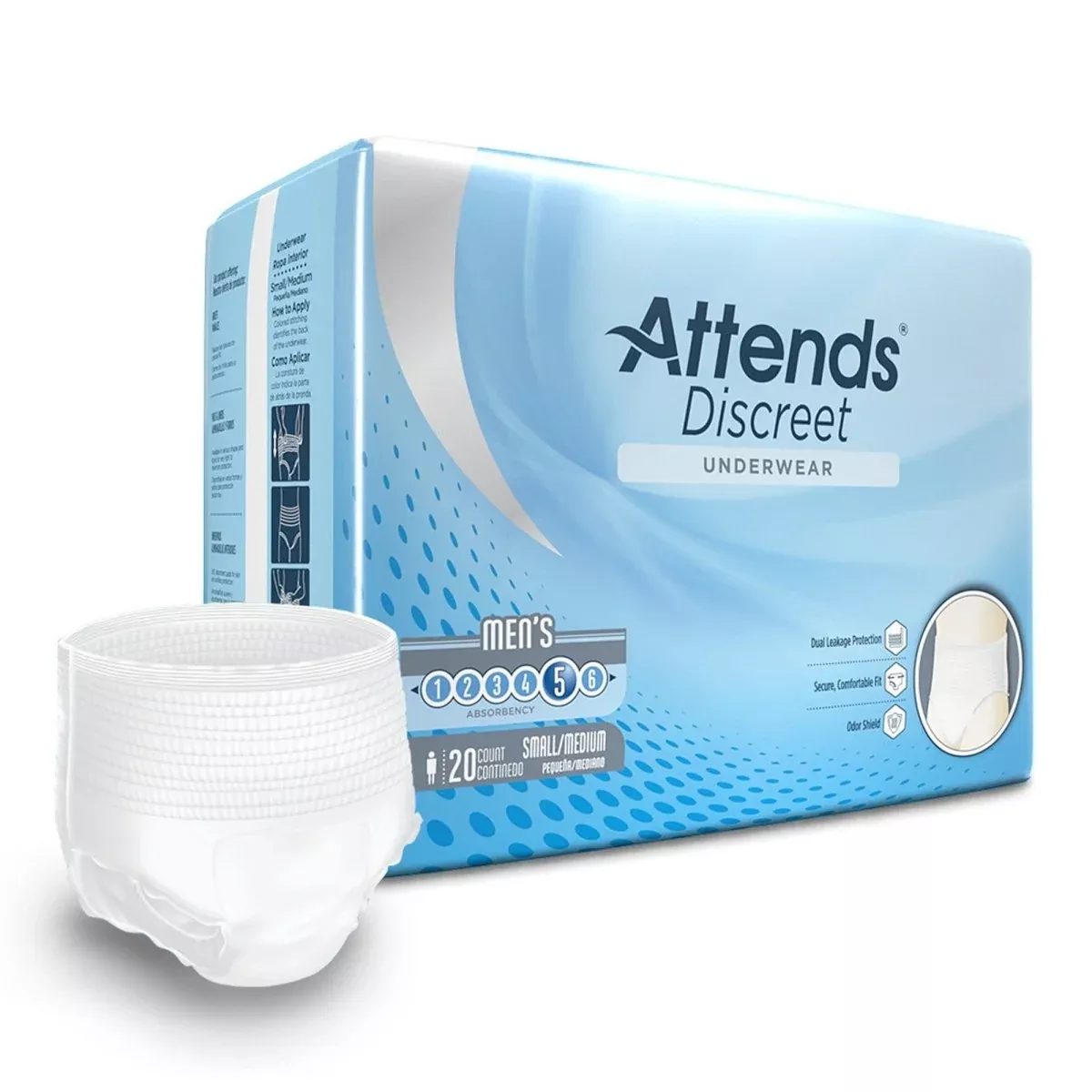Attends Discreet Men's Underwear, Level 5 -Male