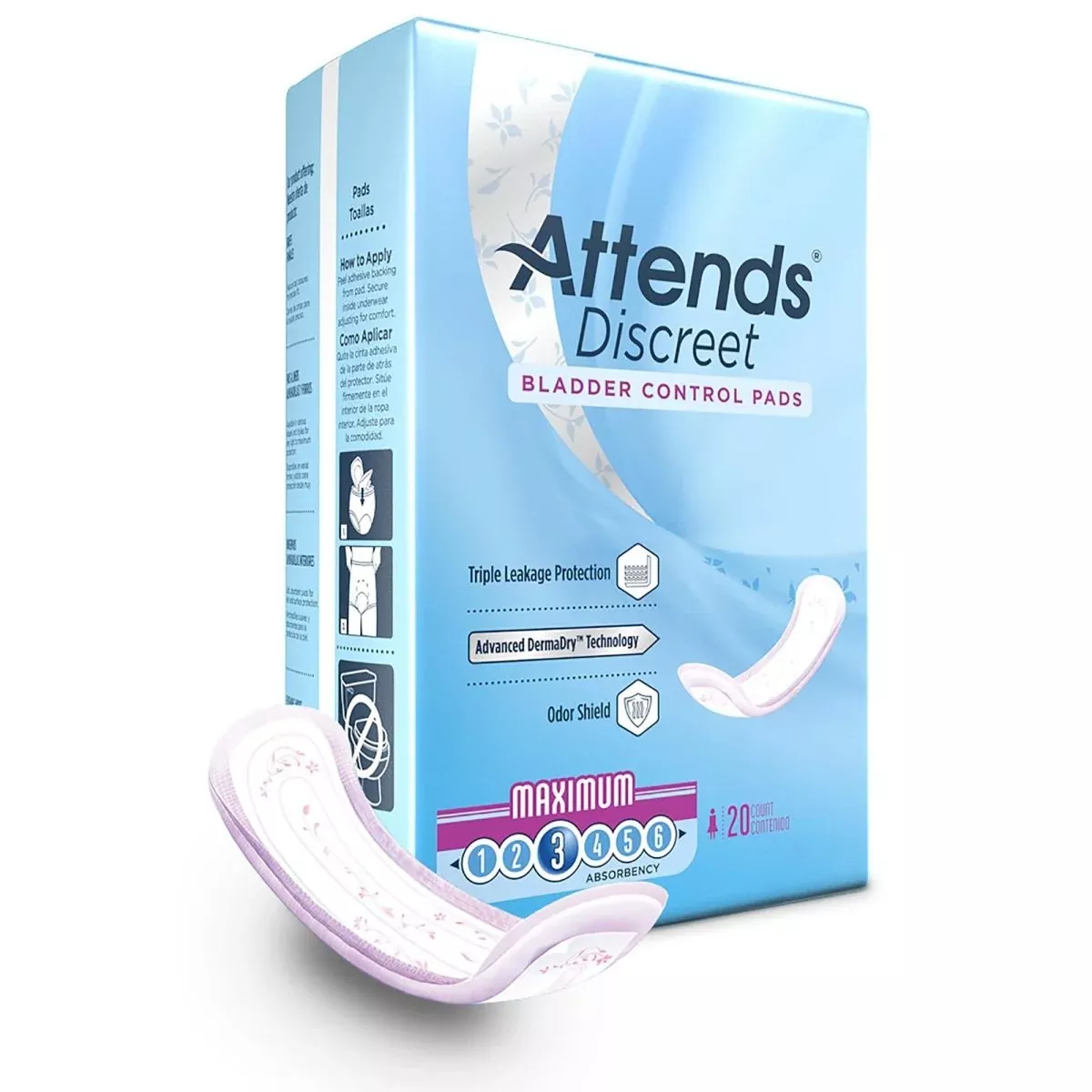 Attends Discreet Women's Maximum Bladder Control Pad