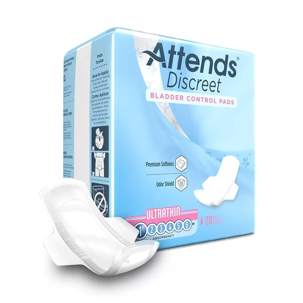 Attends Discreet Women's Ultra Thin Bladder Control Pad