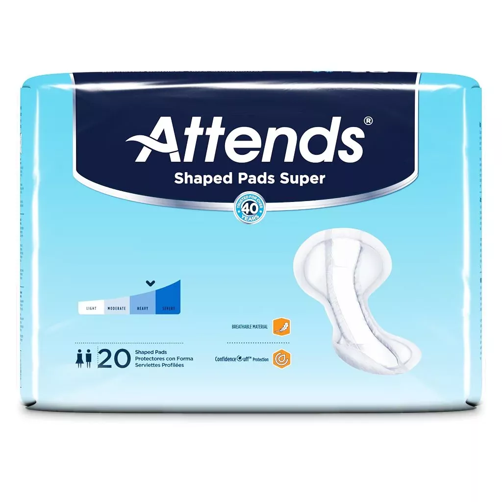 Attends Shaped Pad Super - Heavy to Severe Absorbency