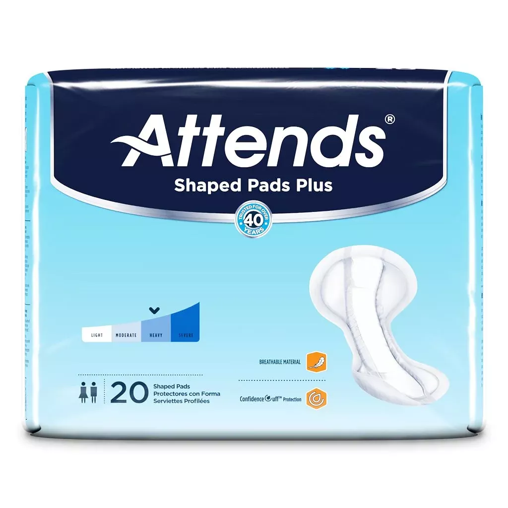 Attends Shaped Pads Plus - Heavy Absorbency