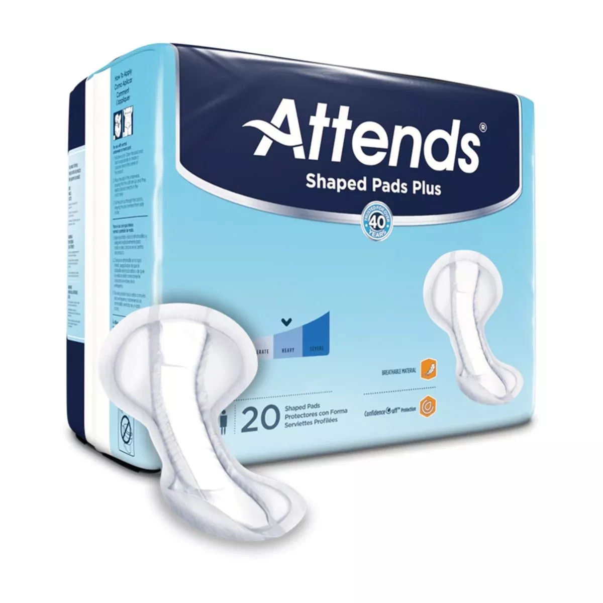 Attends Shaped Pads Plus