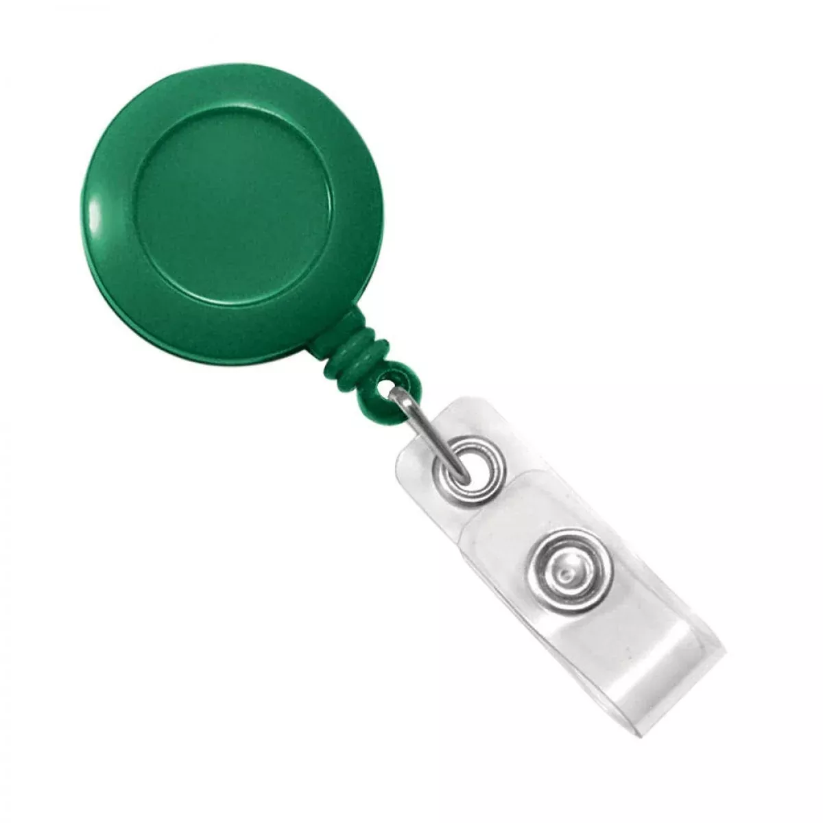 Badge Reel 1-1/4" Circle Plastic Green - 25 Per Pack
