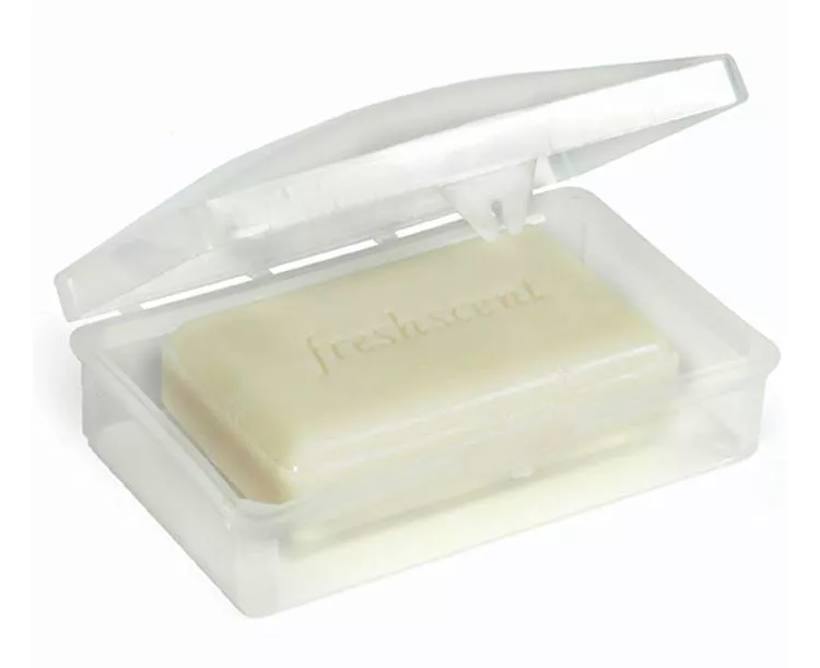Bar Soap Holder with Hinged Case, Clear