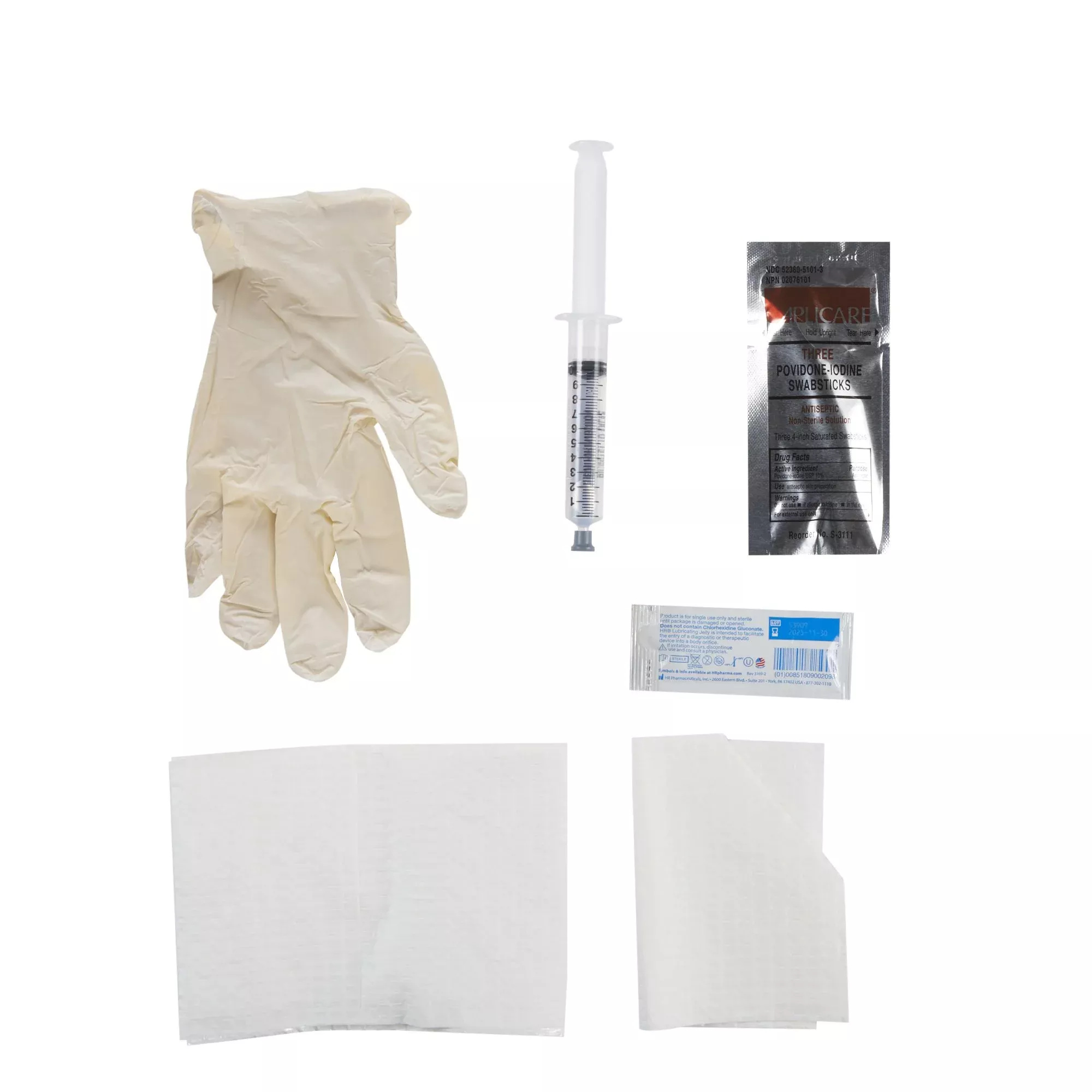 BARDIA Foley Insertion Tray with 10 cc Syringe and PVI Swabs