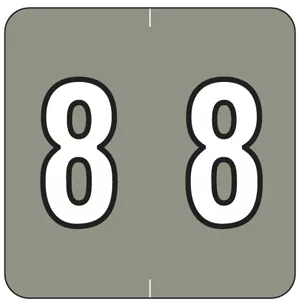Barkley Compatible Bknm Color Code Label Numeric "8" 1 1/2" X 1 1/2" Gray Permanent - 500 Per Roll