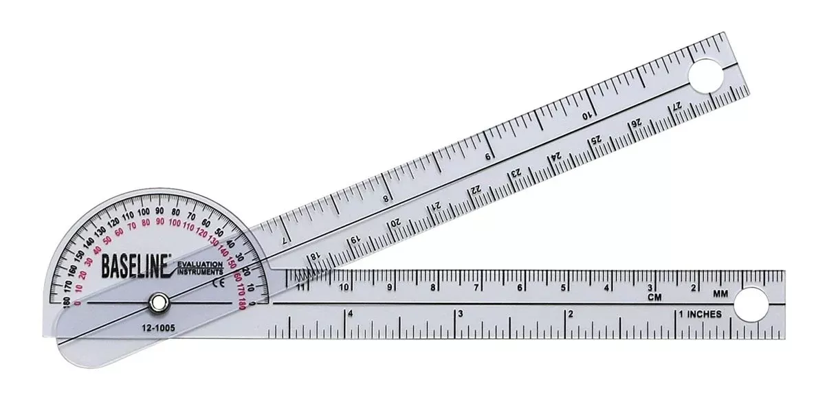 Baseline 180° Head Plastic Goniometer, 6 Inch Arms