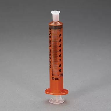 BD™ Oral Dispensers with Tip Caps, 10mL, Amber H-6810A-16795