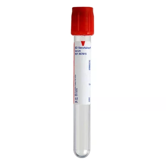 BD Vacutainer Plus Serum Tube, 100mm, 13mm OD, 6mL Draw Volume