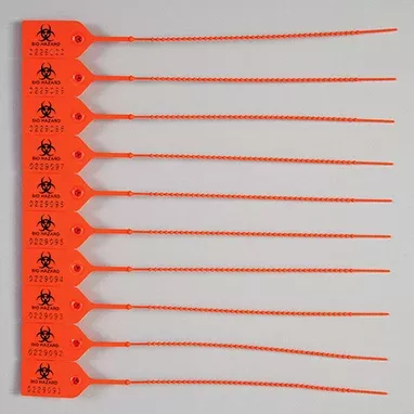 Biohazard Pull-Tight Seals, Numbered, Orange H-7829-14617