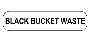 Black Bucket Waste Labels H-18226-12479