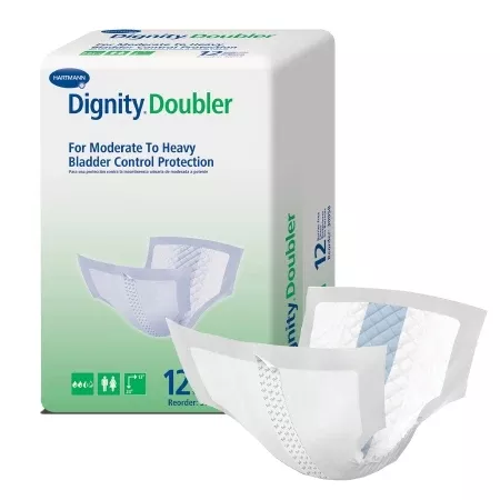 Bladder Control Pad Dignity Doubler 13 X 24 Inch Moderate Absorbency Polymer Core One Size Fits Most Adult Unisex Disposable
