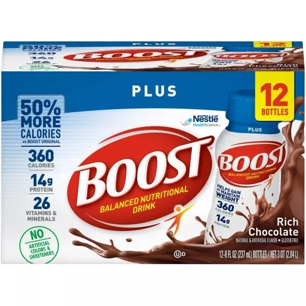 Boost Plus Chocolate Nutritional Drink 8 oz. Bottle