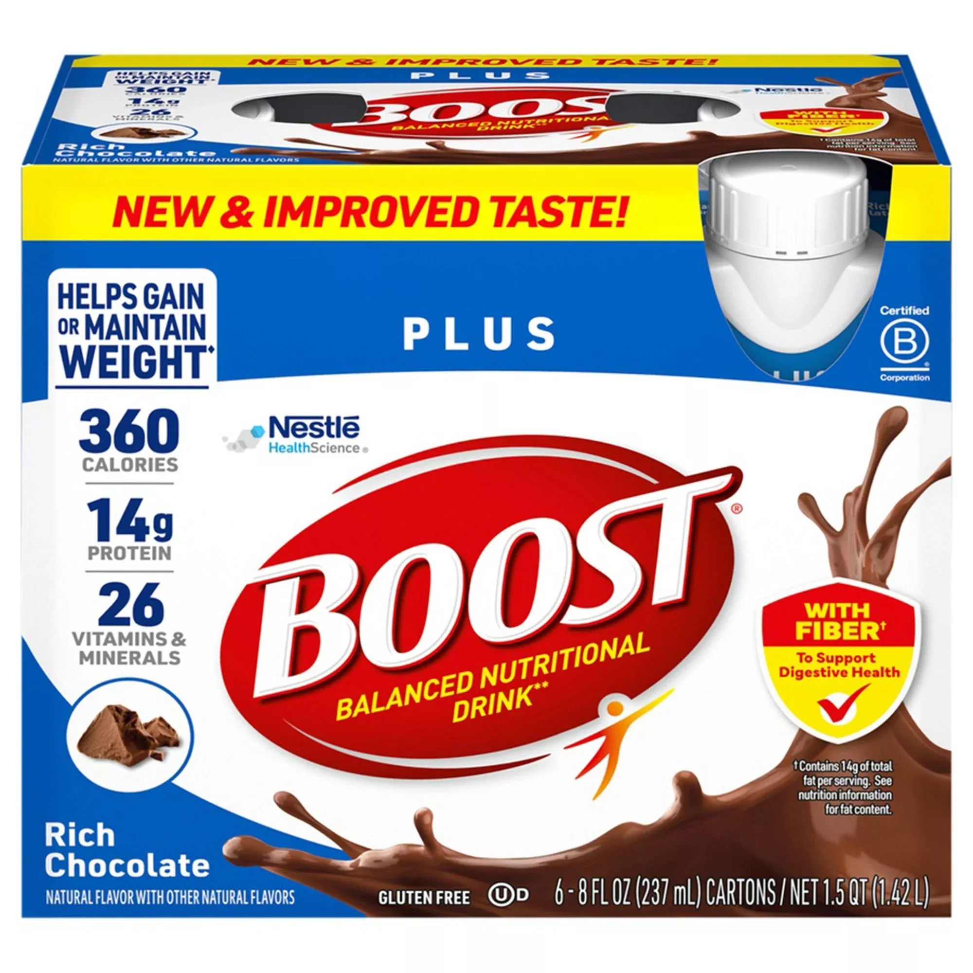 Boost Plus Vanilla Balanced Nutritional Drink, 8-ounce bottle