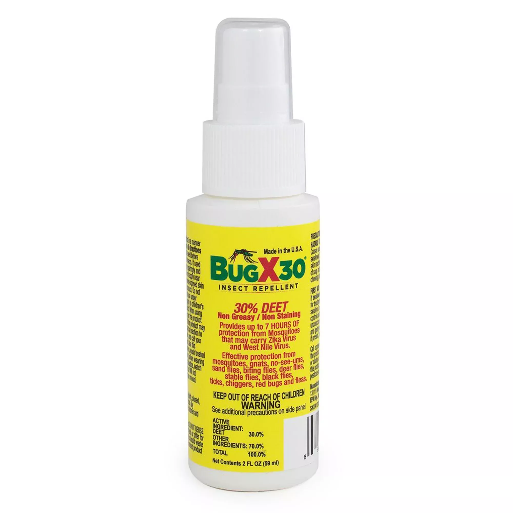 BugX 30% DEET Insect Repellent, 2-ounce spray bottle