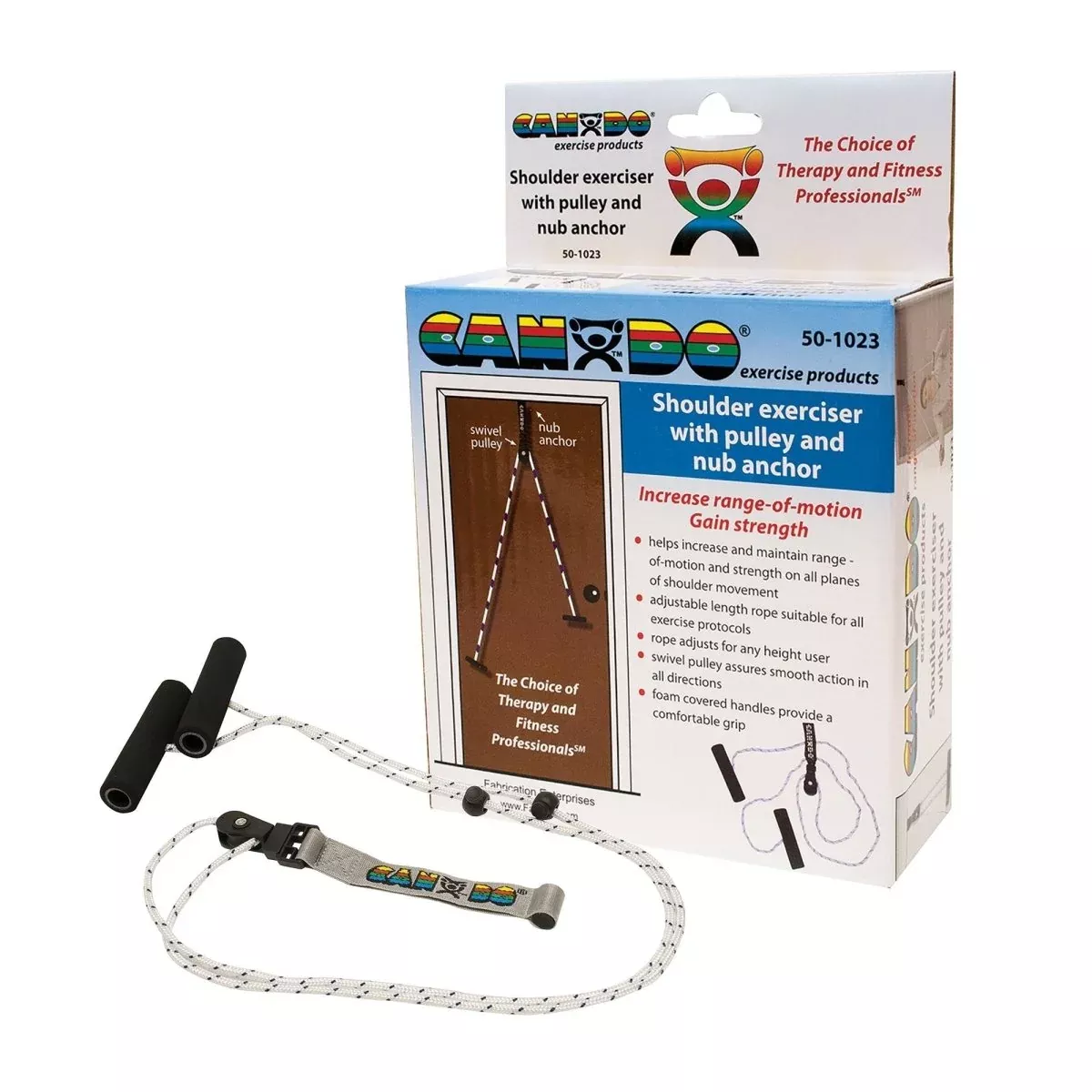 CanDo Overdoor Shoulder Single Pulley Exerciser with Door Strap