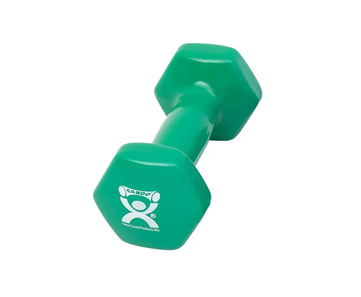 CanDo Vinyl Coated Dumbbell, Green, 3 lbs., Each