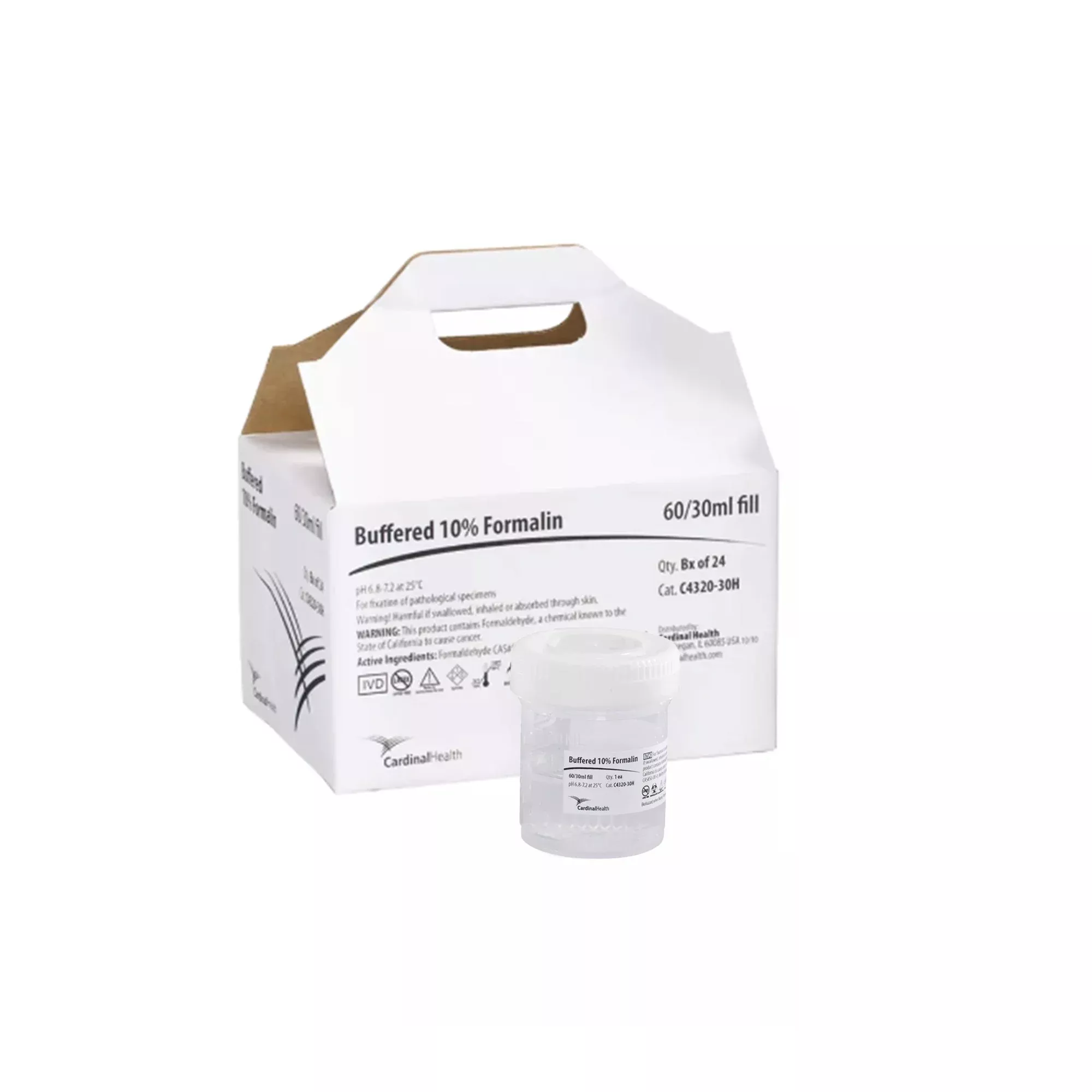 Cardinal Health™ Prefilled Specimen Container, 30 mL Fill in 60 mL