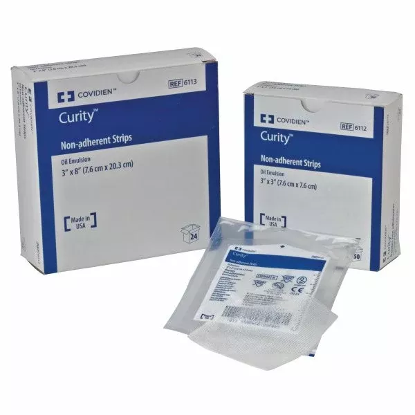 Cardinal Oil Emulsion Impregnated Dressing Curity™ Rectangle 5 X 9 Inch Sterile #6116