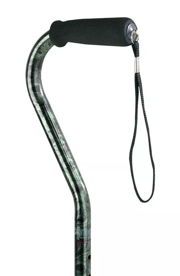 Carex Offset Cane, 32-40 inch Height-Adjustable - Green