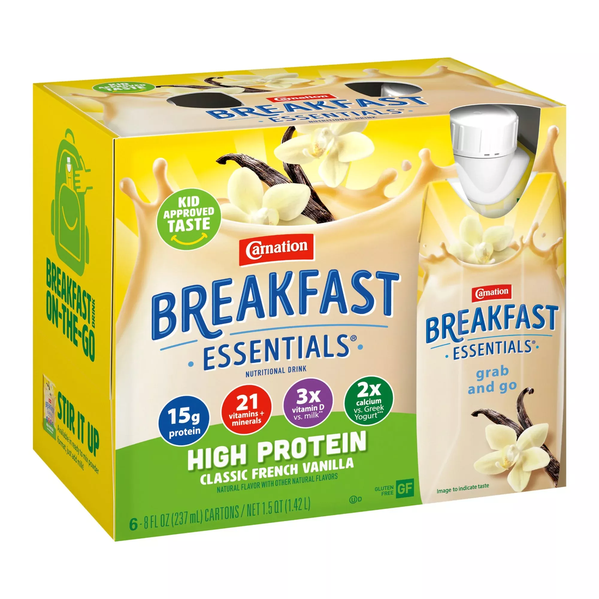 Carnation Breakfast Essentials High Protein Vanilla Nutritional Drink, 8-oz.